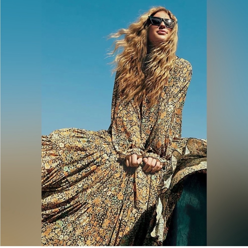 Free People Feeling Groovy Maxi Dress in Black Combo
